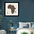 Typographic Africa Map with Country Names Wall Art