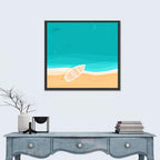 Sandy Beach Aerial Illustration Wall Art