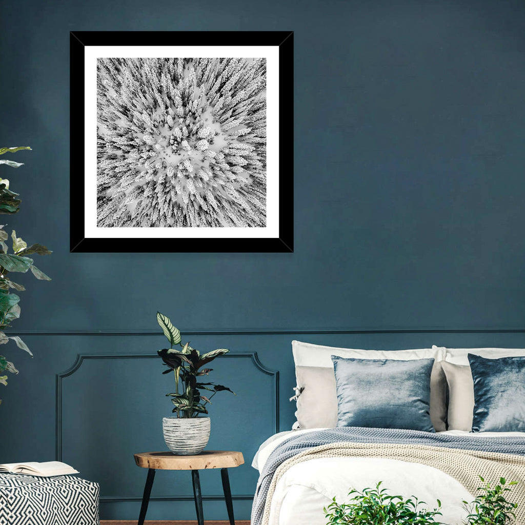 Snowy Aerial Forest Wall Art