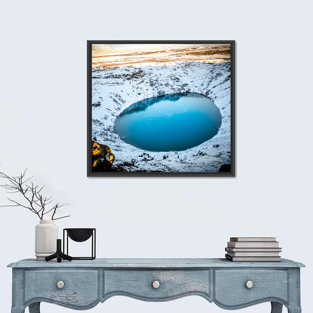 Kerid Crater Lake Wall Art in a room, square