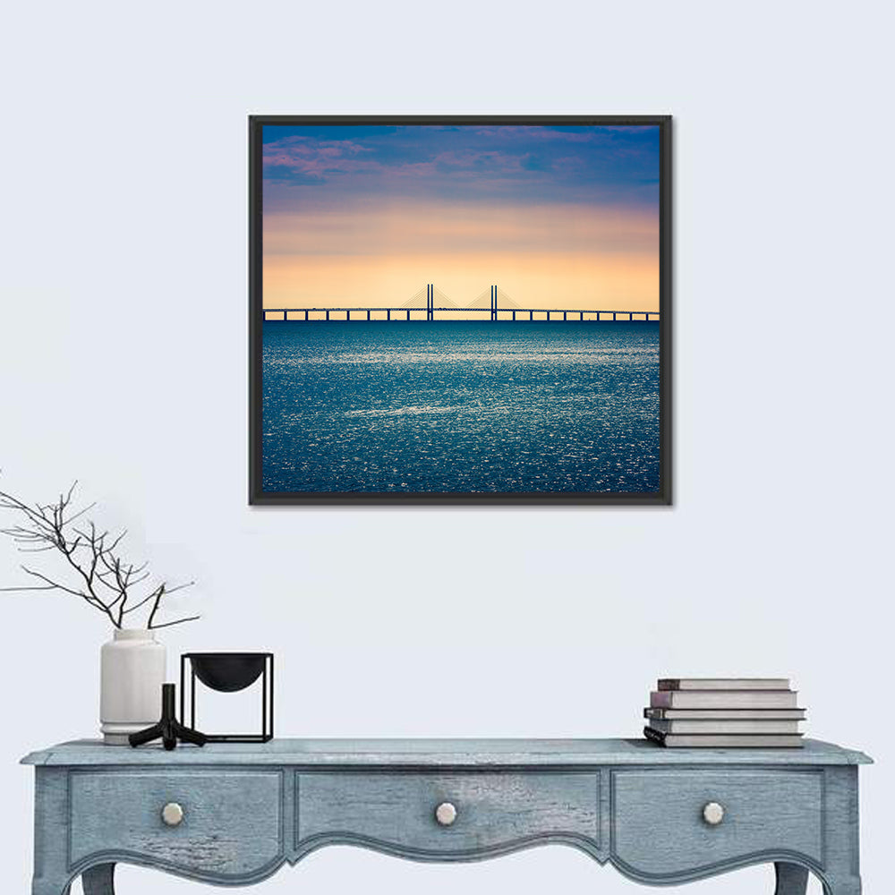 Øresund Bridge at Sunset Wall Art