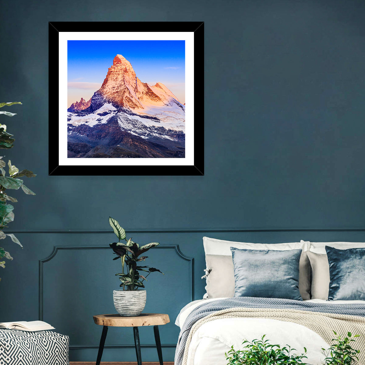 Matterhorn Sunrise Wall Art in a room, square