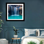 Waterfall Into Turquoise Pool Wall Art