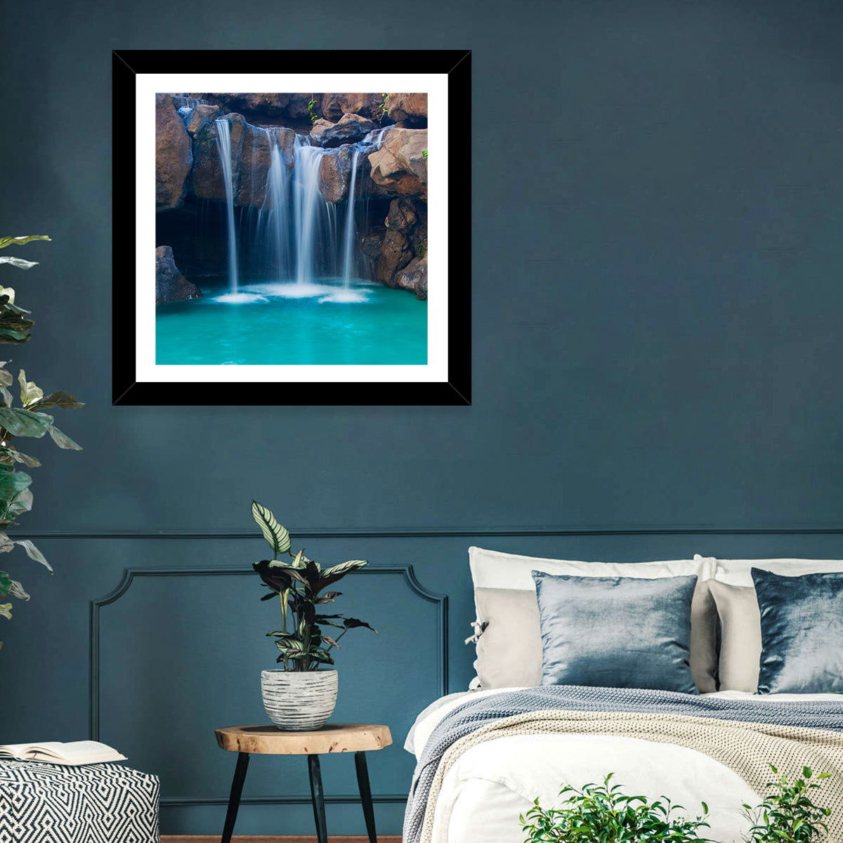 Waterfall Into Turquoise Pool Wall Art