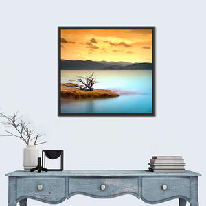 Turquoise Lake Sunset Wall Art