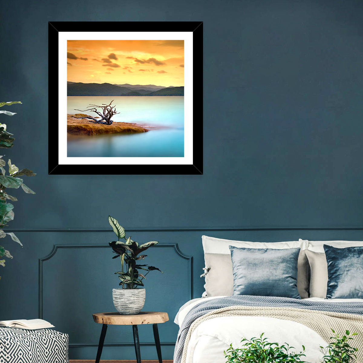 Turquoise Lake Sunset Wall Art