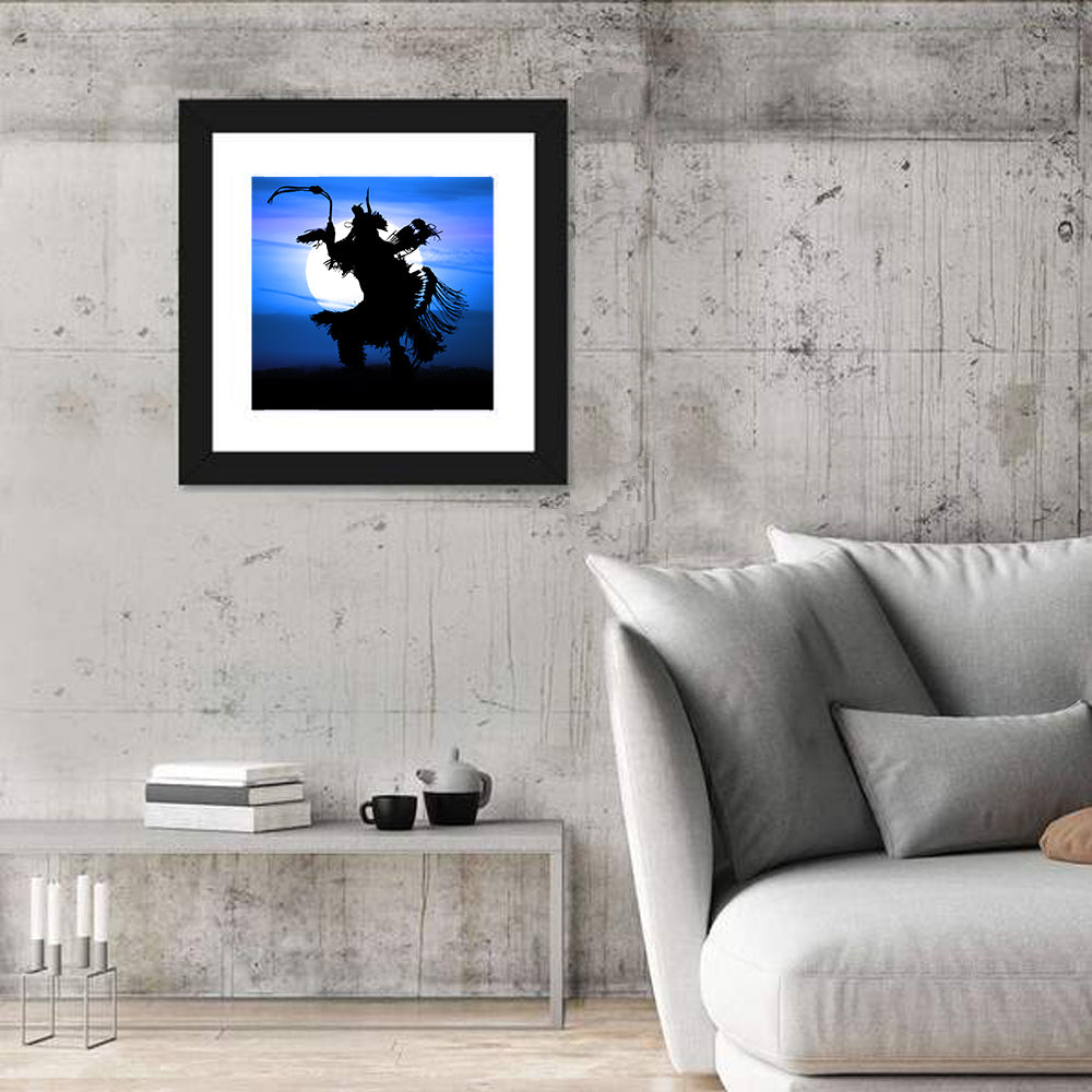 Moonlit Pow Wow Dancer Wall Art