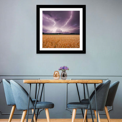 Wheat Field & Stormy Sky Wall Art