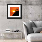 Mountaineer Silhouette at Sunset Wall Art