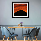Pico Island Volcano Silhouette at Sunset Wall Art