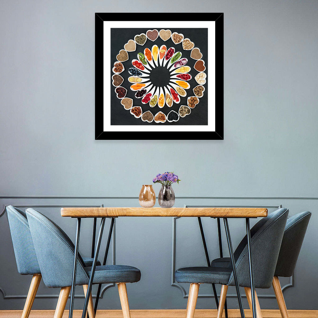 Circular Heart Bowls of Fresh Ingredients Wall Art
