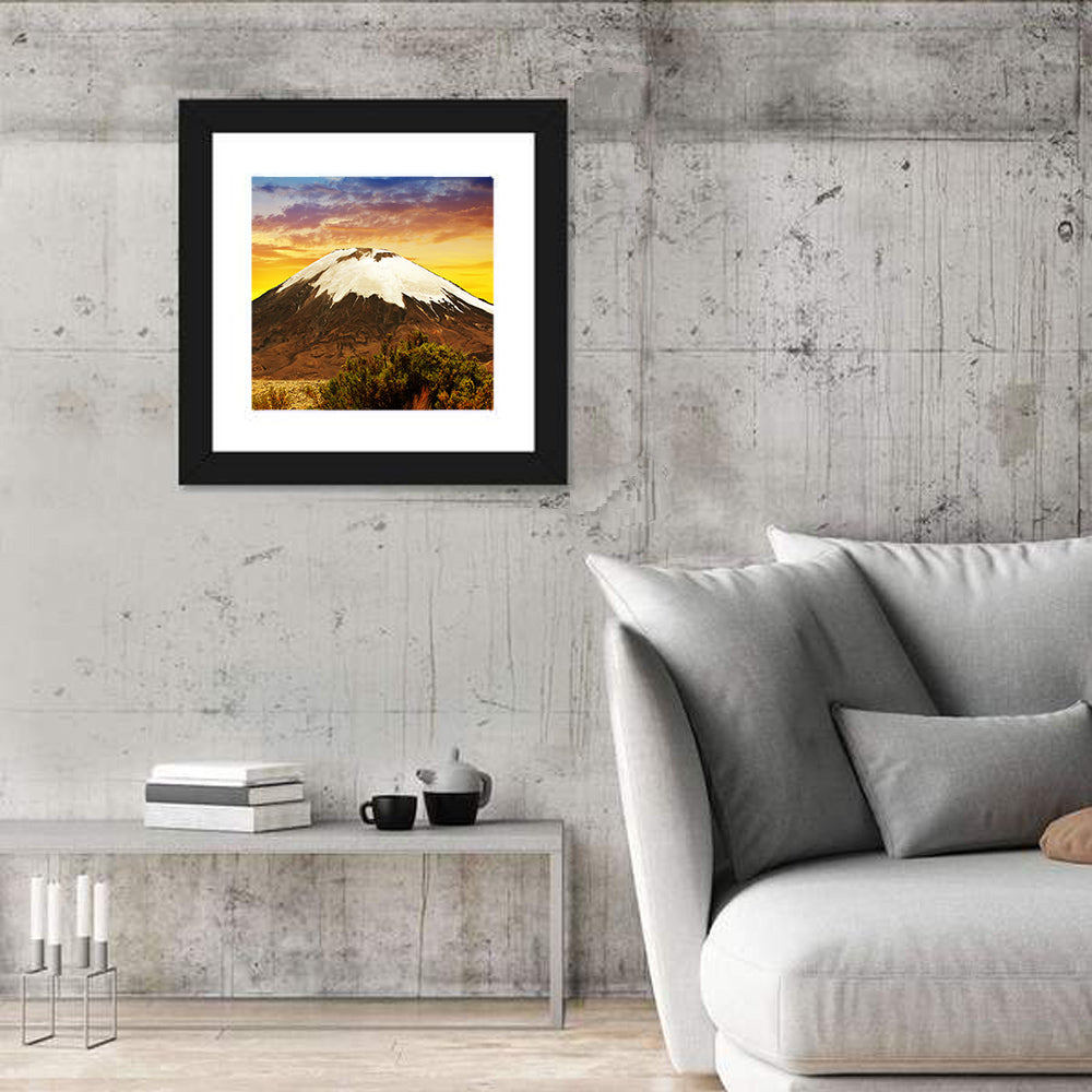 Parinacota Volcano Wall Art in a room, square