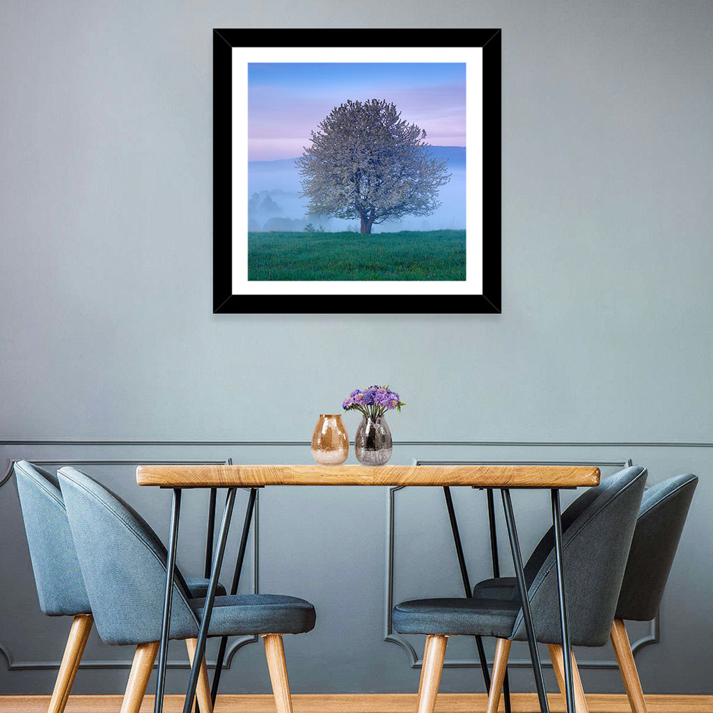 Misty Sumava Mountain Tree Wall Art