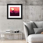 Desert Sunset with Saguaro Silhouettes Wall Art