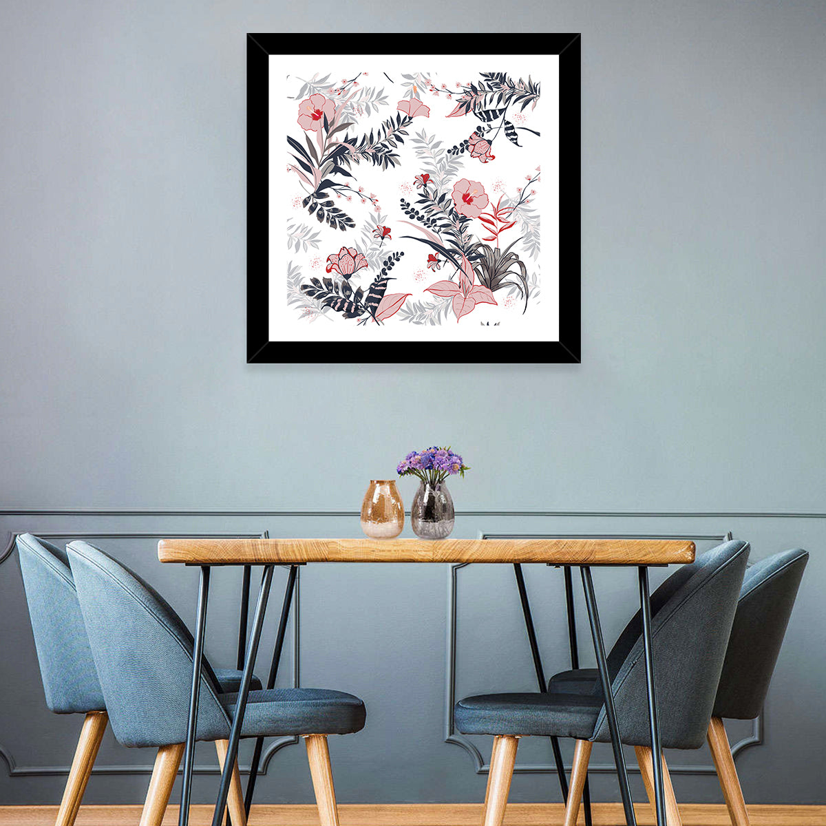 Tropical Hibiscus Pattern Wall Art