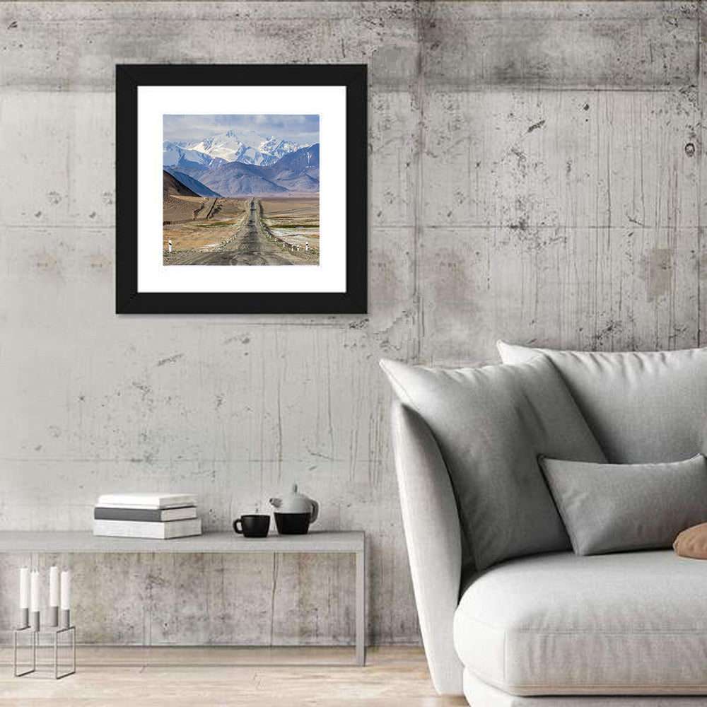 Pamir Mountain Road Wall Art in a room, square