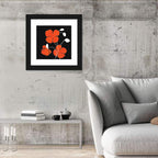 Black and Orange Poppy Illustration Wall Art