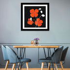 Black and Orange Poppy Illustration Wall Art