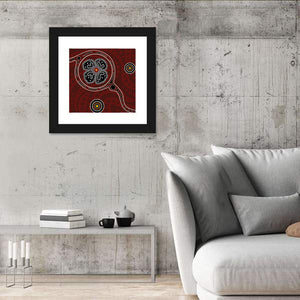 Aboriginal Dotted Poppy Floral Wall Art