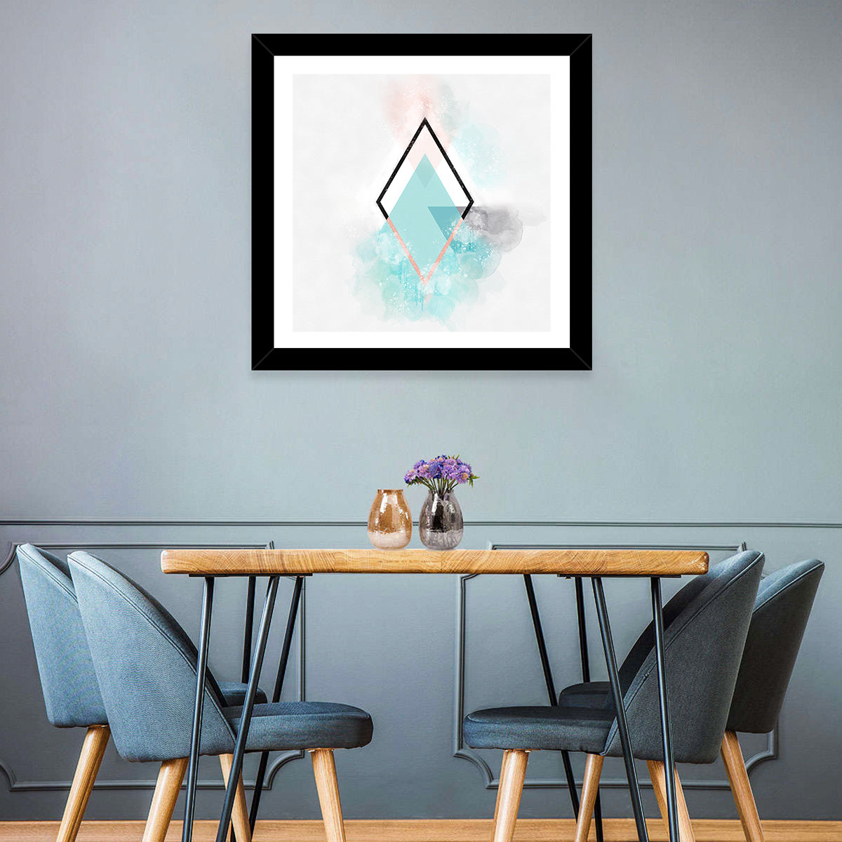 Scandinavian Diamond Geometry Wall Art