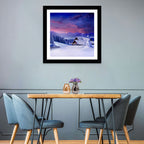 Snowy Mountain Cabin Wall Art