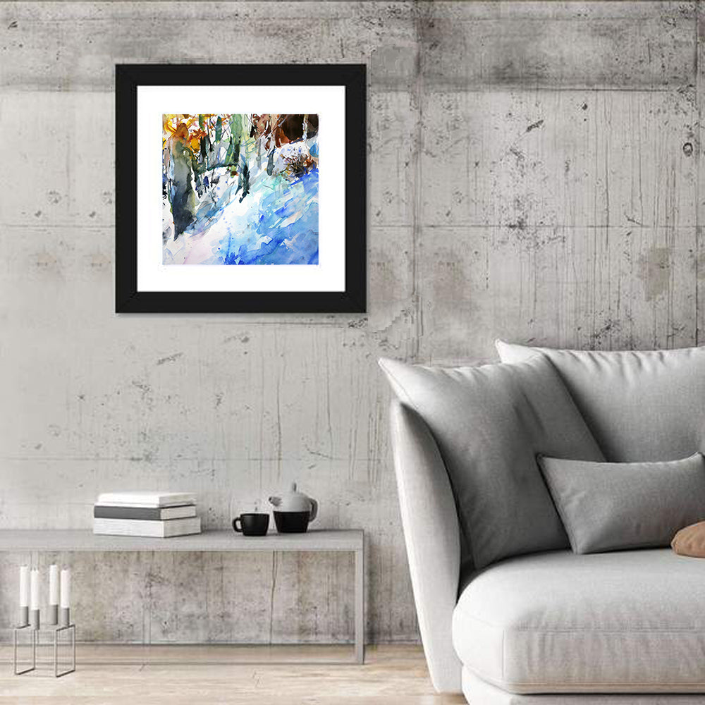 Winter Forest Watercolor Study Wall Art