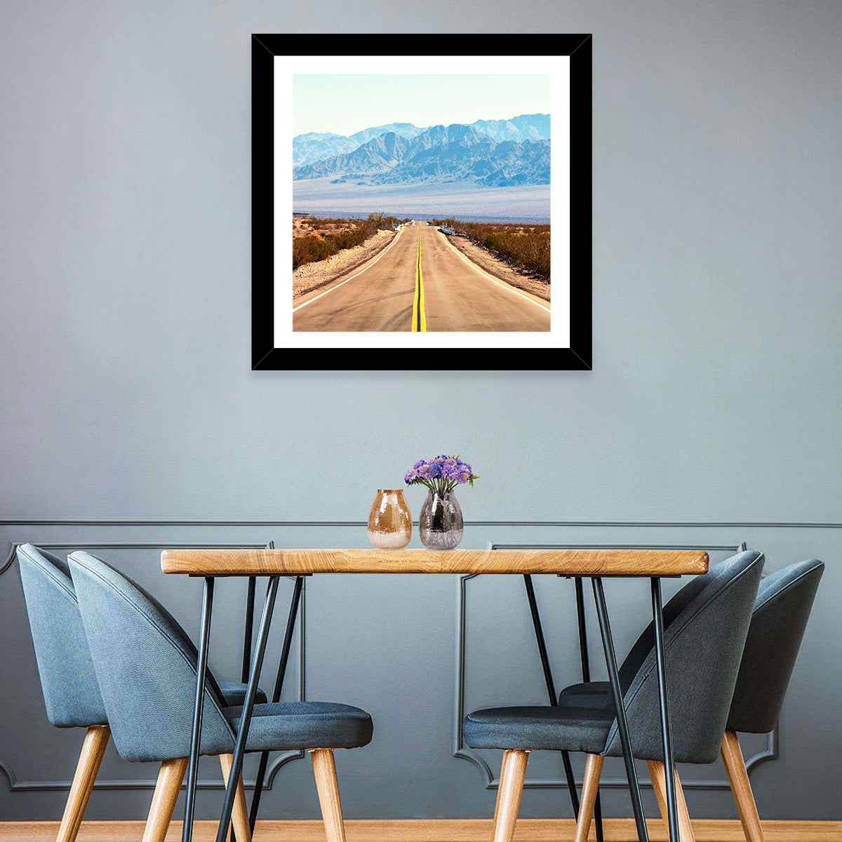 Mojave Desert Route 66 Wall Art in a room, square