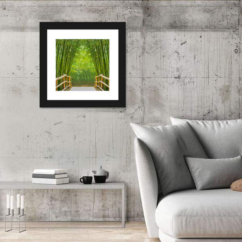 Bamboo Alley Wall Art in a room, square