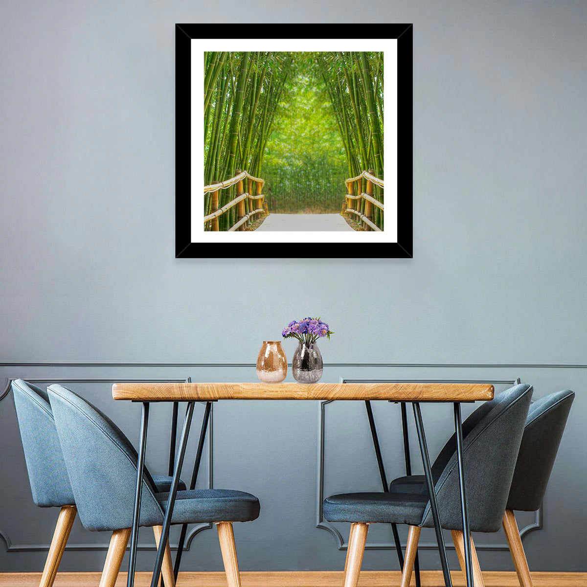 Bamboo Alley Wall Art in a room, square