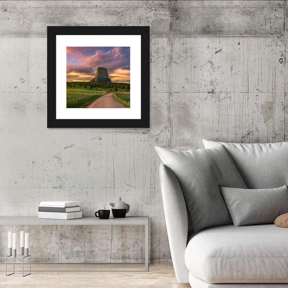 Devils Tower at Sunset Wall Art