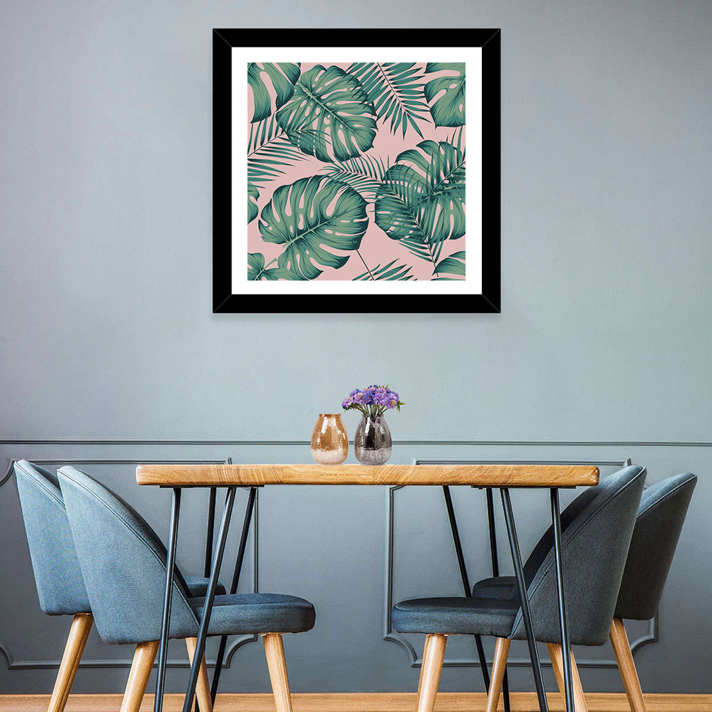Areca Palm and Monstera Leaves Wall Art