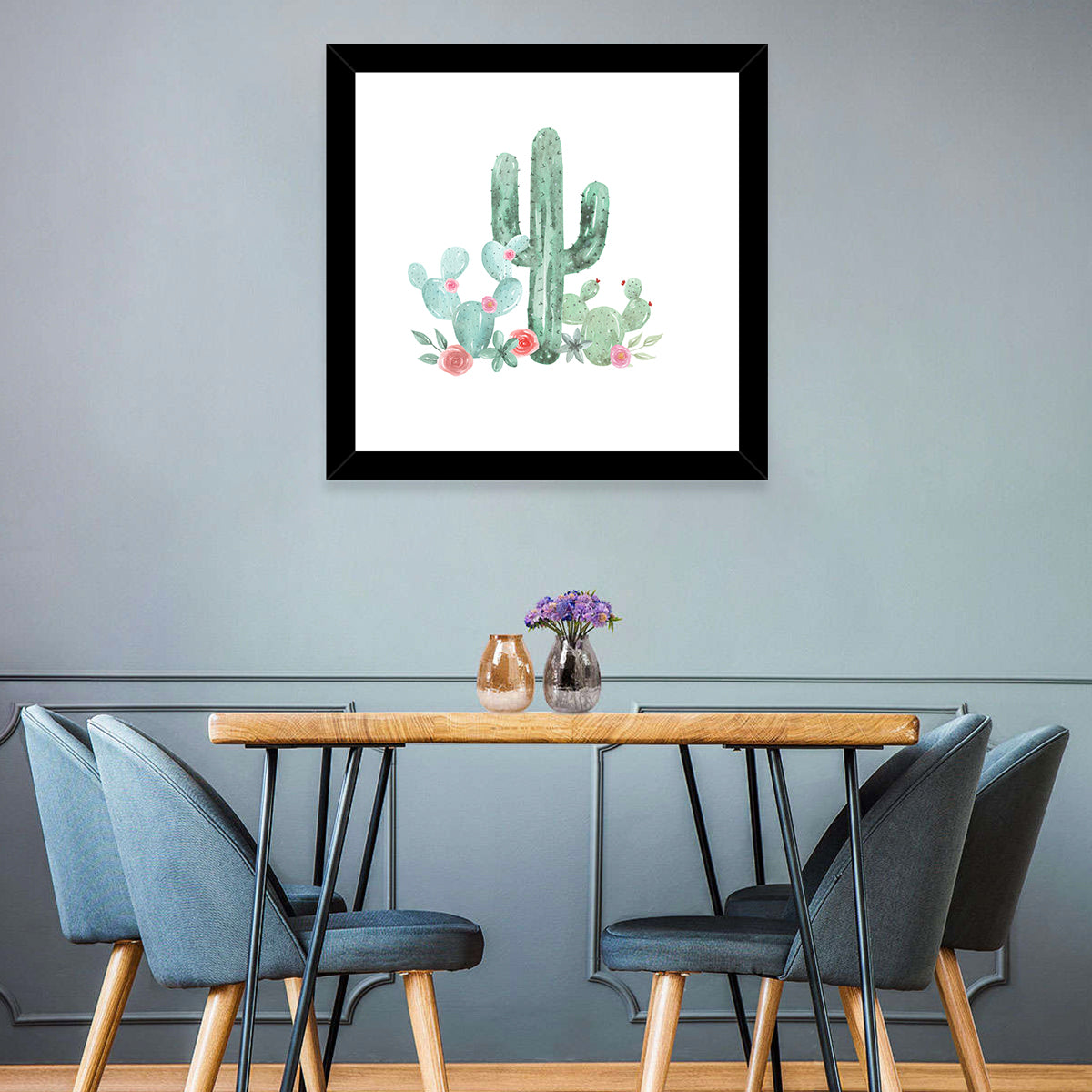 Watercolor Cactus Bouquet Wall Art