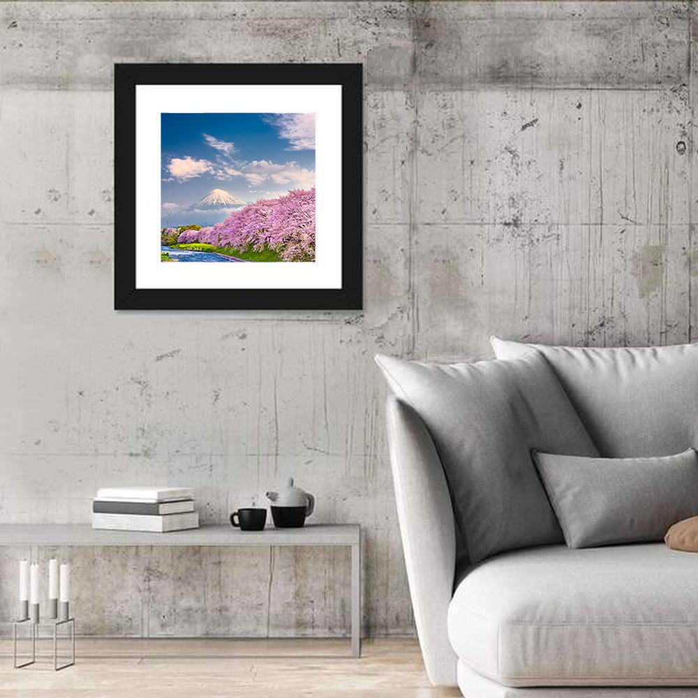 Mount Fuji Cherry Blossoms Wall Art