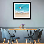 Centered Sailboat Over Turquoise Sea Wall Art
