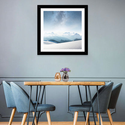 Winter Mountains & Milky Way Wall Art