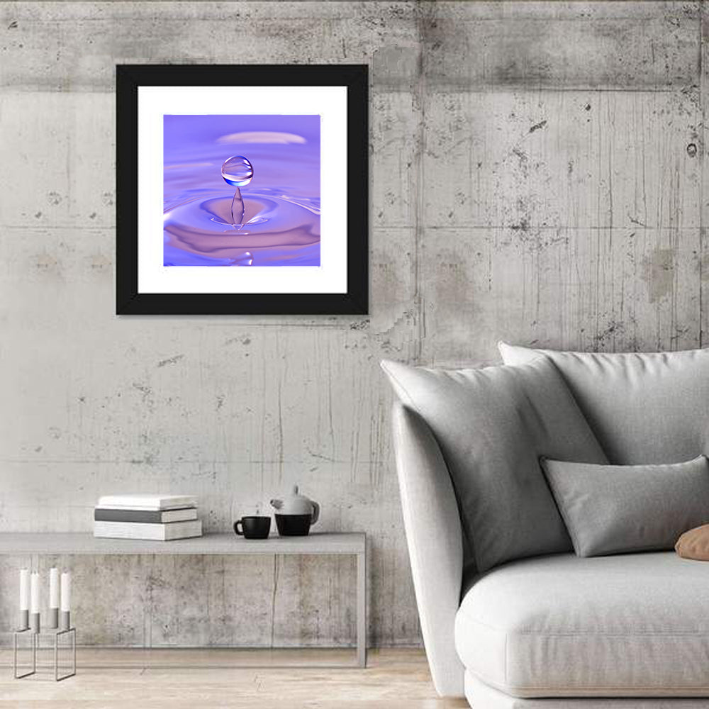 Purple Water Droplet Splash Wall Art