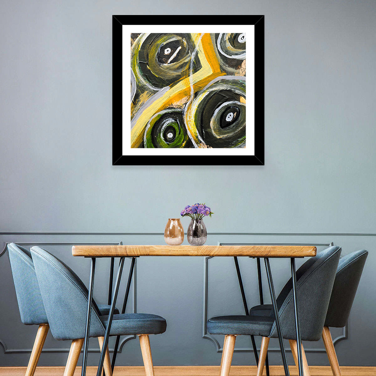 Circular Brush Strokes Texture Wall Art