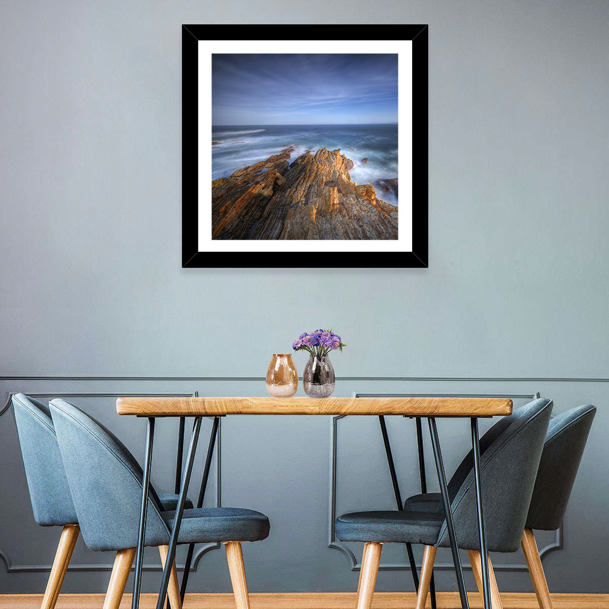 Montana De Oro Golden Coastline Wall Art in a room, square