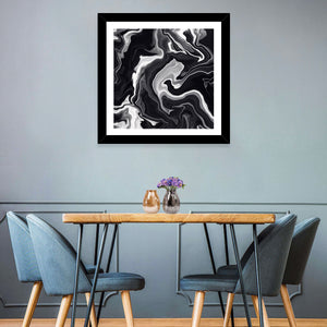 Flowing Black Marble Abstract Wall Art