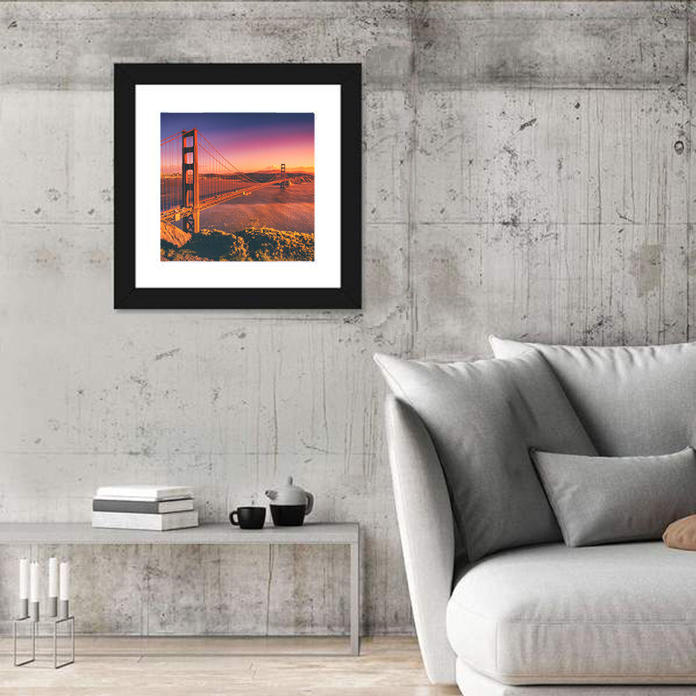 Golden Gate Bridge Sunset Wall Art