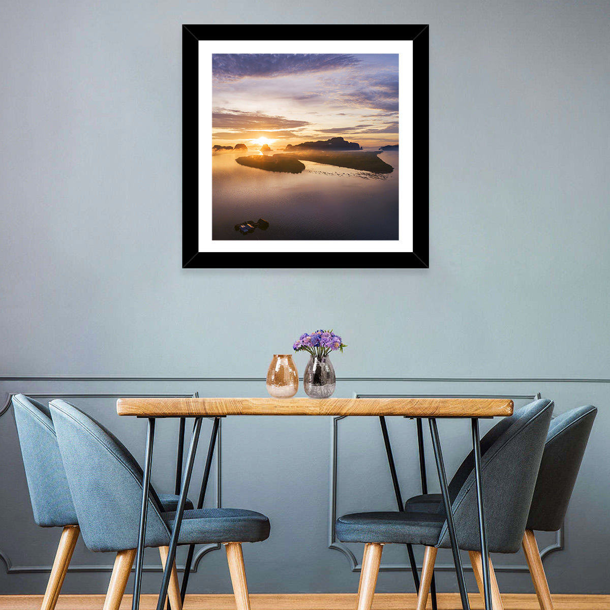 Phang Nga Bay Sunrise Wall Art in a room, square