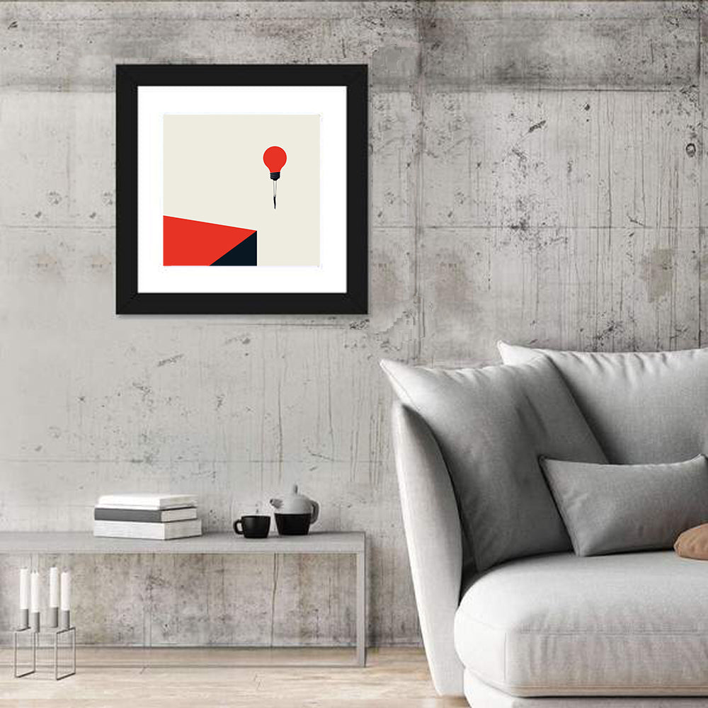 Hanging from a Lightbulb Wall Art in a room, square