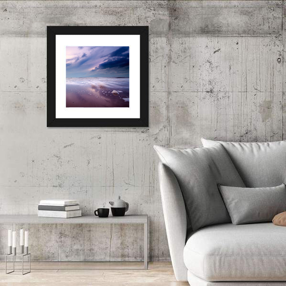Purple Night Beach Wall Art