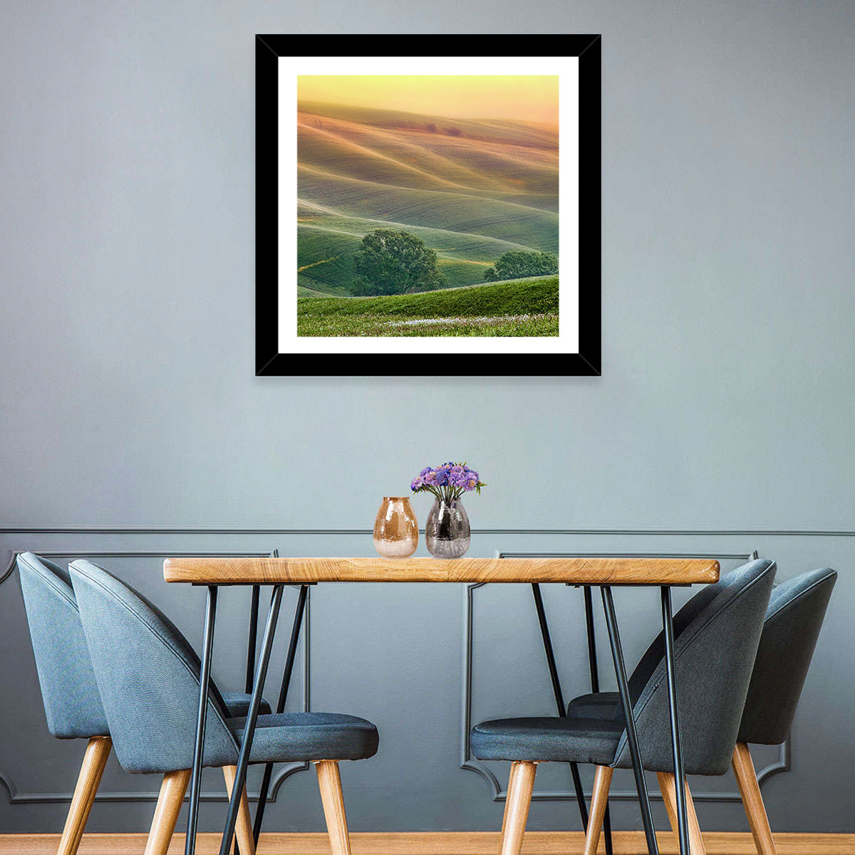 Tuscan Rolling Hills Wall Art in a room, square