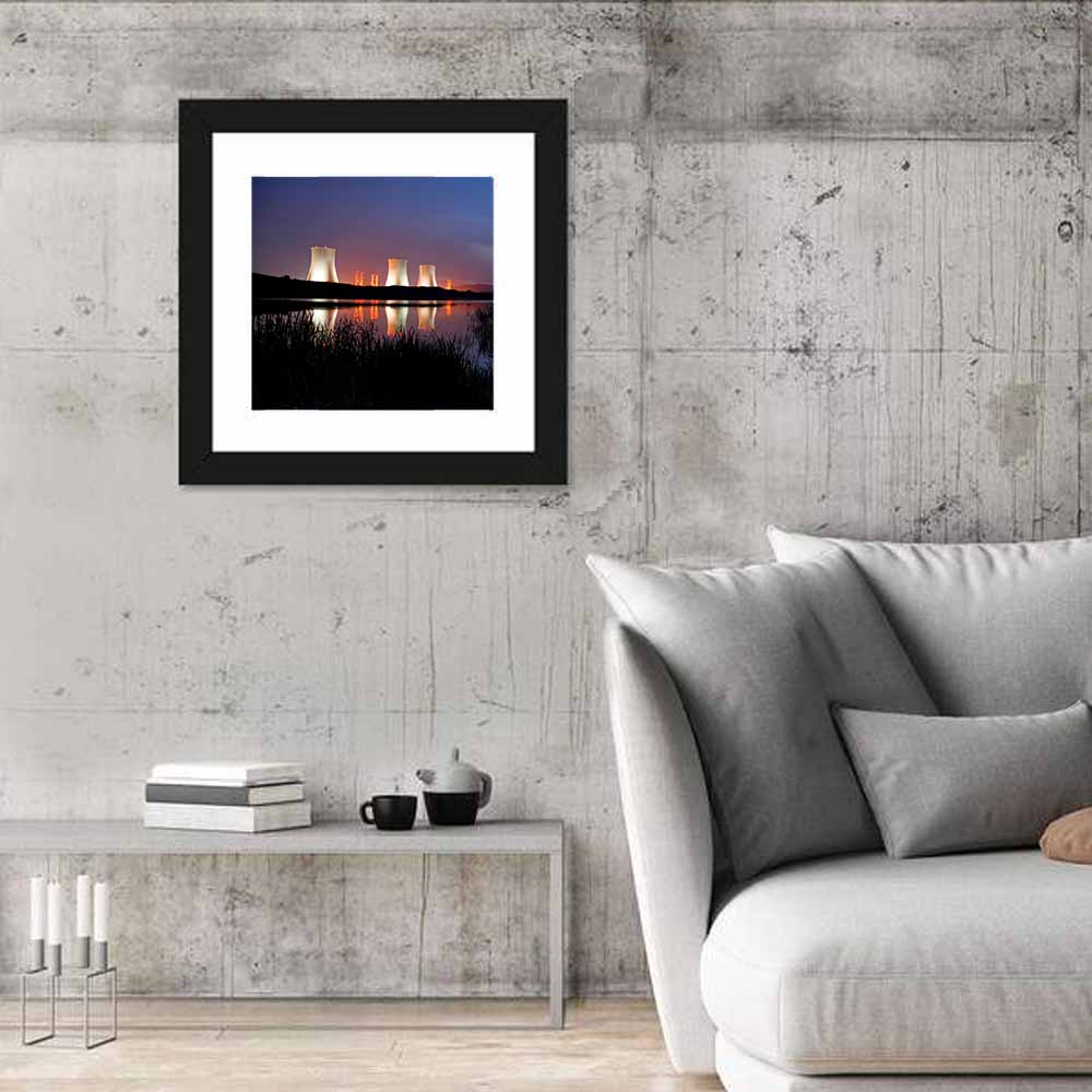 Illuminated Nuclear Cooling Towers Wall Art