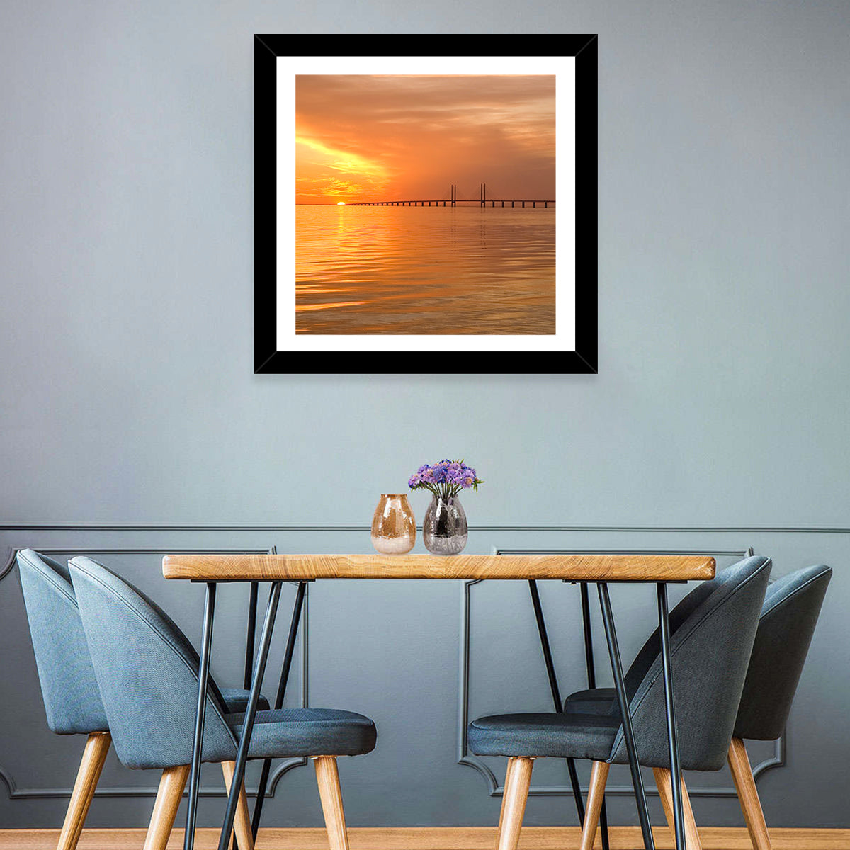 Oresunds Bridge Sunset Wall Art