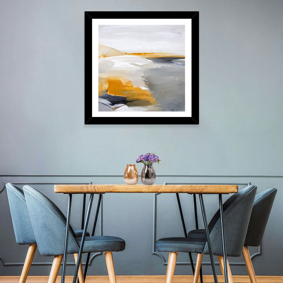 White Coastal Abstract Landscape Wall Art
