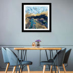 Blue Marble with Gold Veins Wall Art