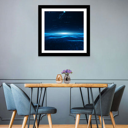 Digital Data Waves Wall Art
