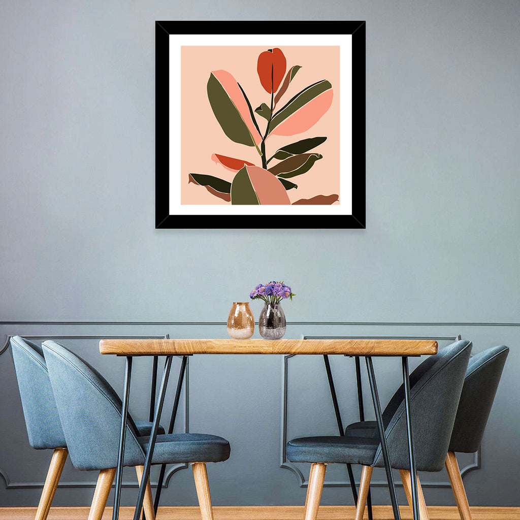 Ficus Leaves Silhouette Wall Art